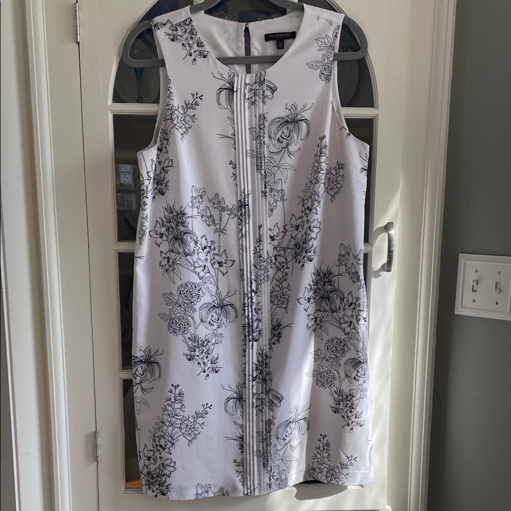 Banana Republic Black and White Floral Mini Dress